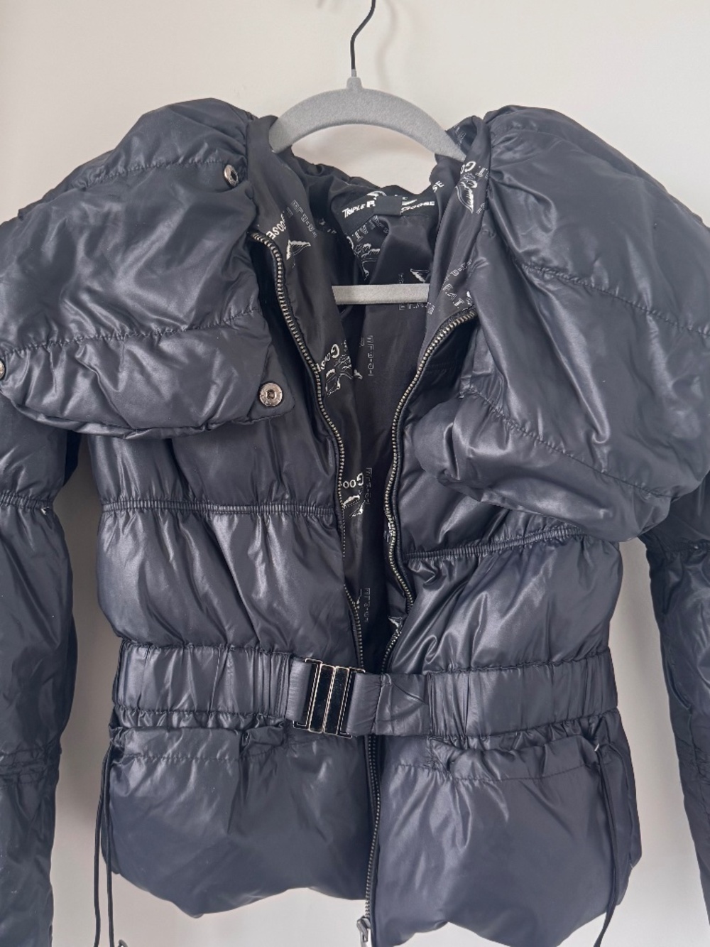 Triple F.A.T. Goose black puffer jacket with belt Size S #puffer #outerwear